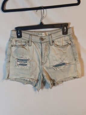 Mudd Light Wash Distressed Denim Shorts